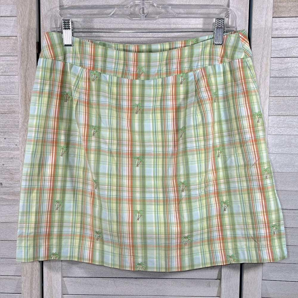 IZOD C FLEX Plaid Skort w Palm Trees-4